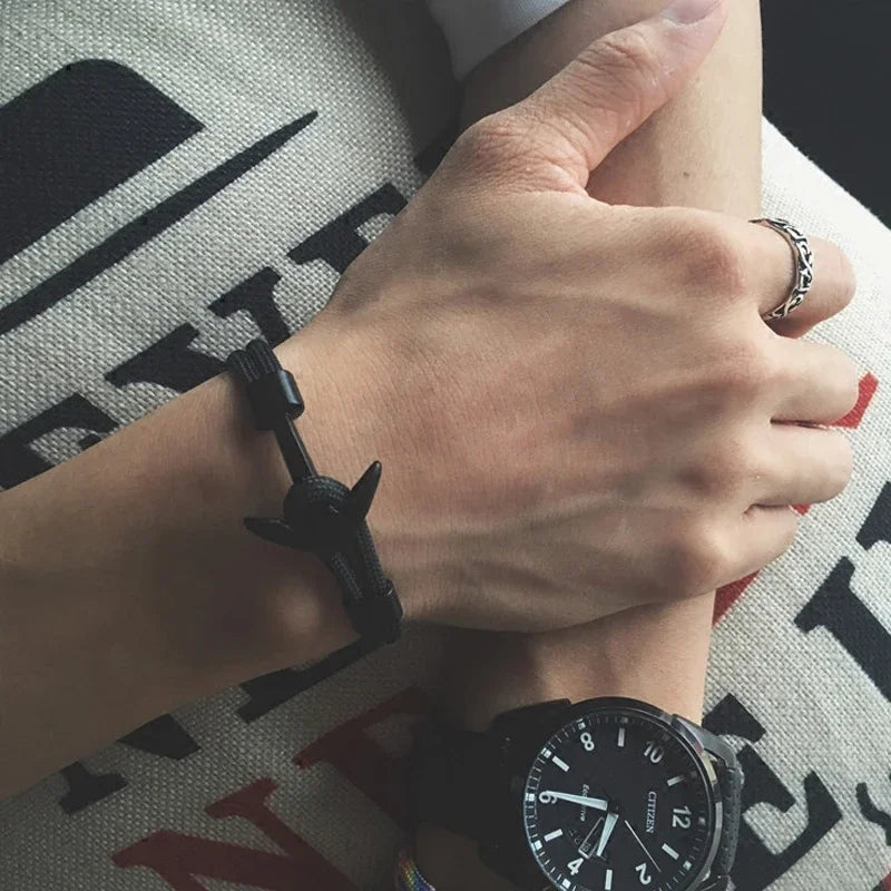 Man's Bracelets Luxury Designer Alloy Bangles Simple Jewlery Men Accessories Anchor Bracelet Male Wristband Chain Wrist Band