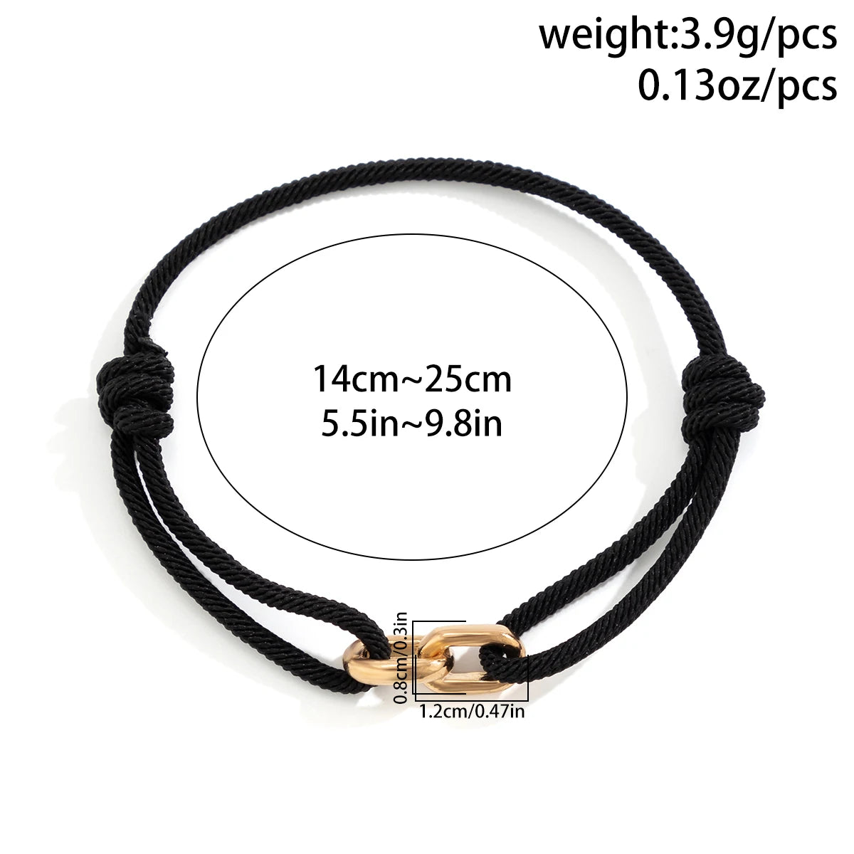 IIngemark Goth Handmade Adjustable Rope Chain Bracelets for Men Simple Metal Link Braclet Homme Accessories Boyfriend Pulseira