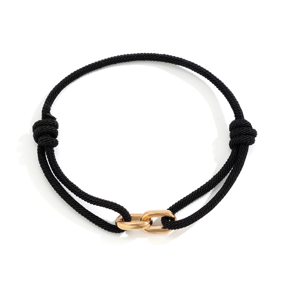 IIngemark Goth Handmade Adjustable Rope Chain Bracelets for Men Simple Metal Link Braclet Homme Accessories Boyfriend Pulseira