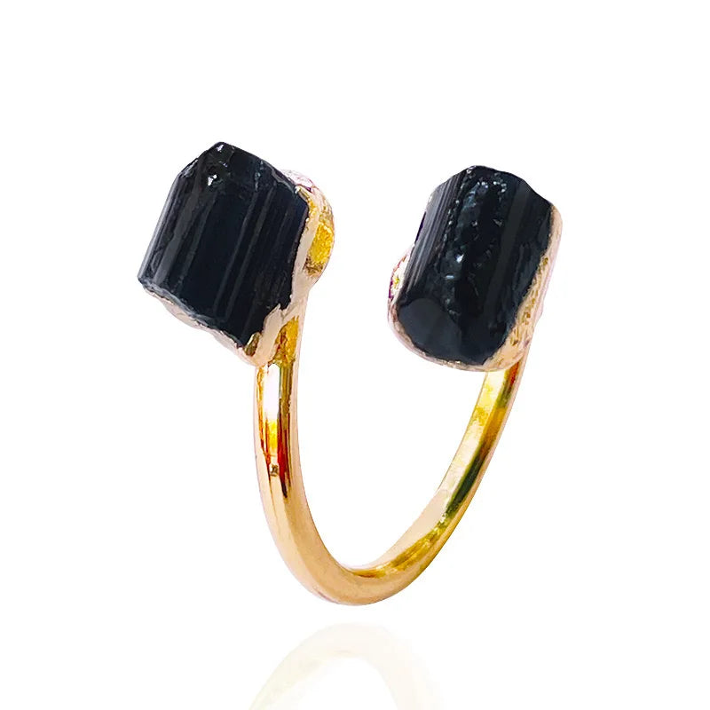 Irregular Natural Black Tourmaline Bracelet Men Handmade Braided Bad Energy Protection Crystal Bracelets Adjustable Jewelry X168