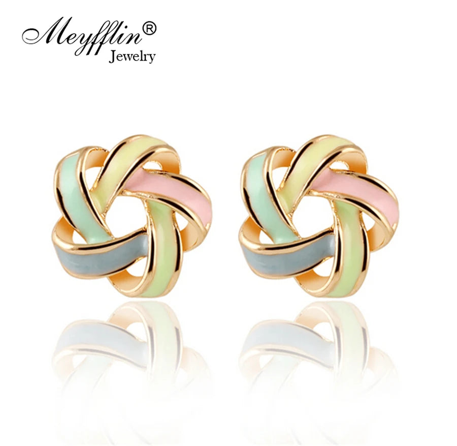 Stud Earrings for Women Brincos Fashion Pendientes 2022 Bijoux Enamel Flower boucle d'oreille femme Accessory Jewelry