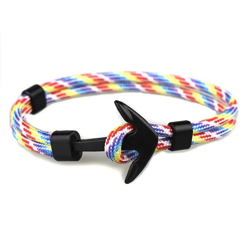 Man's Bracelets Luxury Designer Alloy Bangles Simple Jewlery Men Accessories Anchor Bracelet Male Wristband Chain Wrist Band