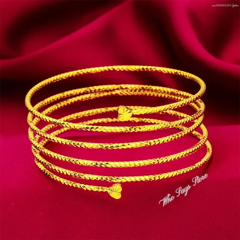 Stainless Steel Jewelry Sets for Women Multi Loops Wide Cuff Bangles Bracelet and Rings for Women Bijoux Aciee Inoxydable Femme