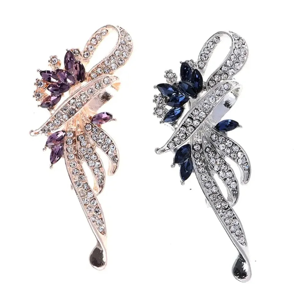 1pcs Elegant Rhinestone Bauhinia Brooches Bijoux Alloy Lapel Pin Corsage Flower Fashion Alloy Crystal Flower Brooch Lady Gift