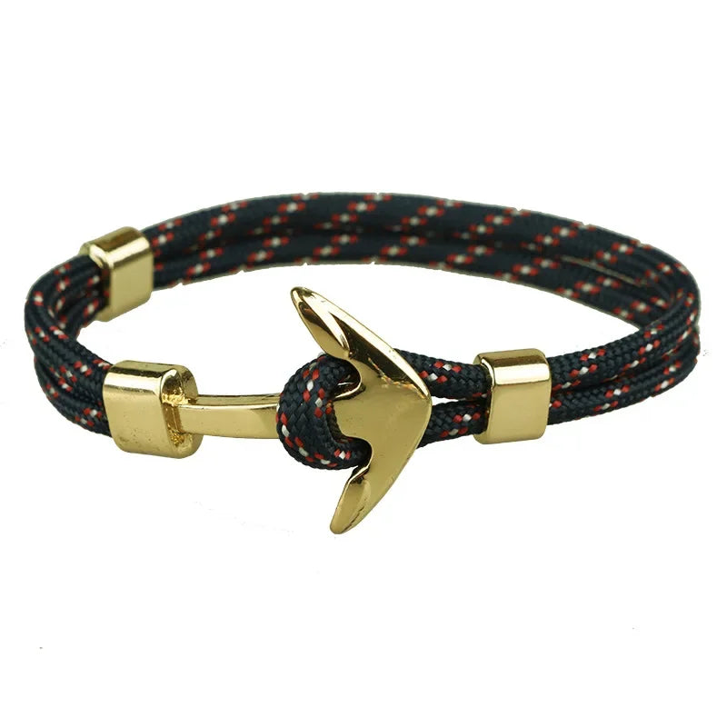 Man's Bracelets Luxury Designer Alloy Bangles Simple Jewlery Men Accessories Anchor Bracelet Male Wristband Chain Wrist Band