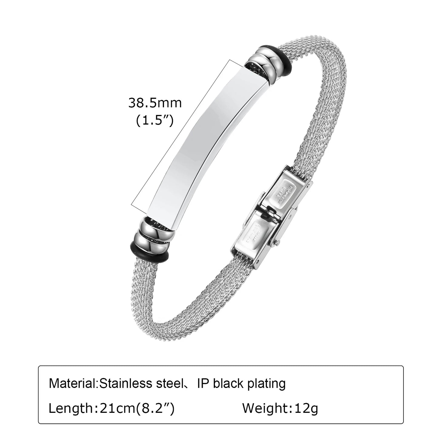Personalized Bracelets For Men Women Customize Unisex Bangle Gift For Wedding Birthday Party Dad Boyfriend Mom Girlfriend
