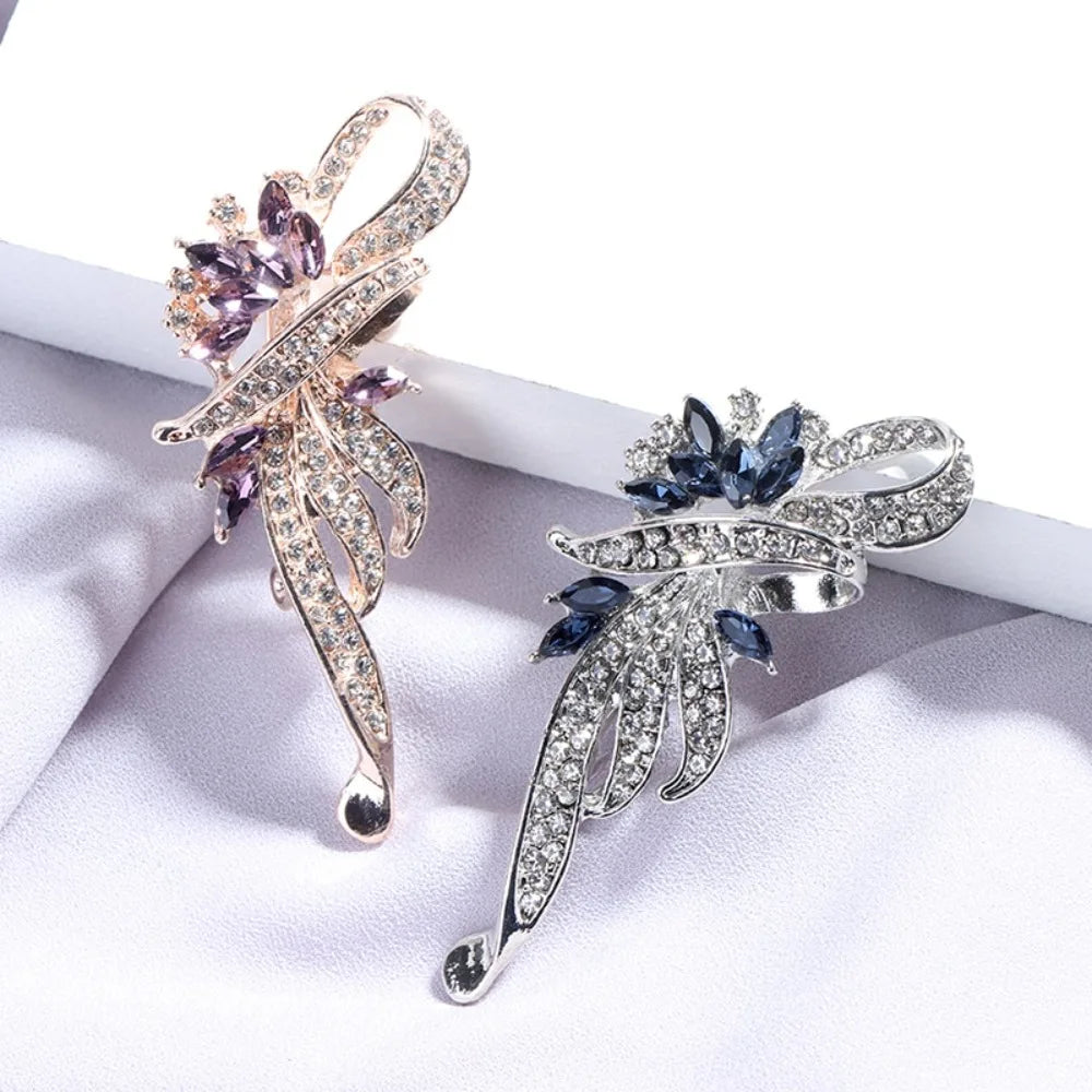 1pcs Elegant Rhinestone Bauhinia Brooches Bijoux Alloy Lapel Pin Corsage Flower Fashion Alloy Crystal Flower Brooch Lady Gift