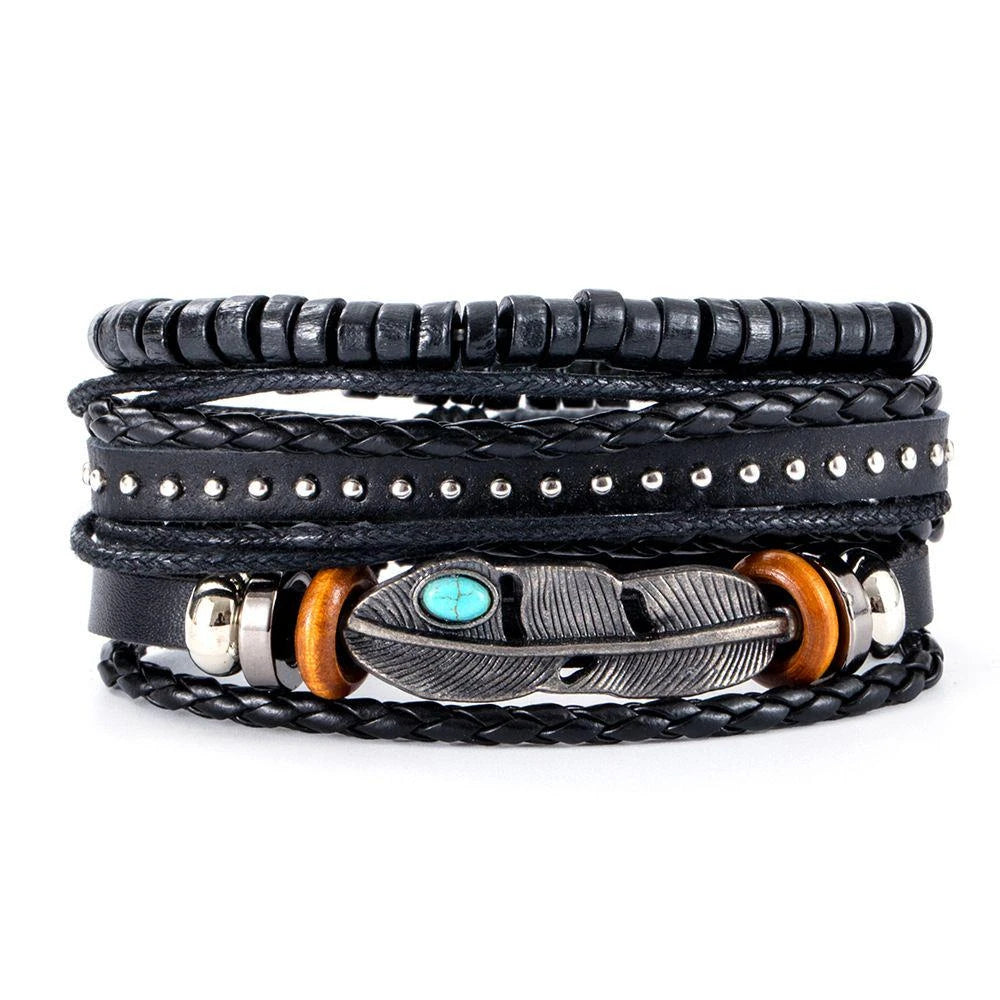 06 2024 Leather Braided Bracelet For Men