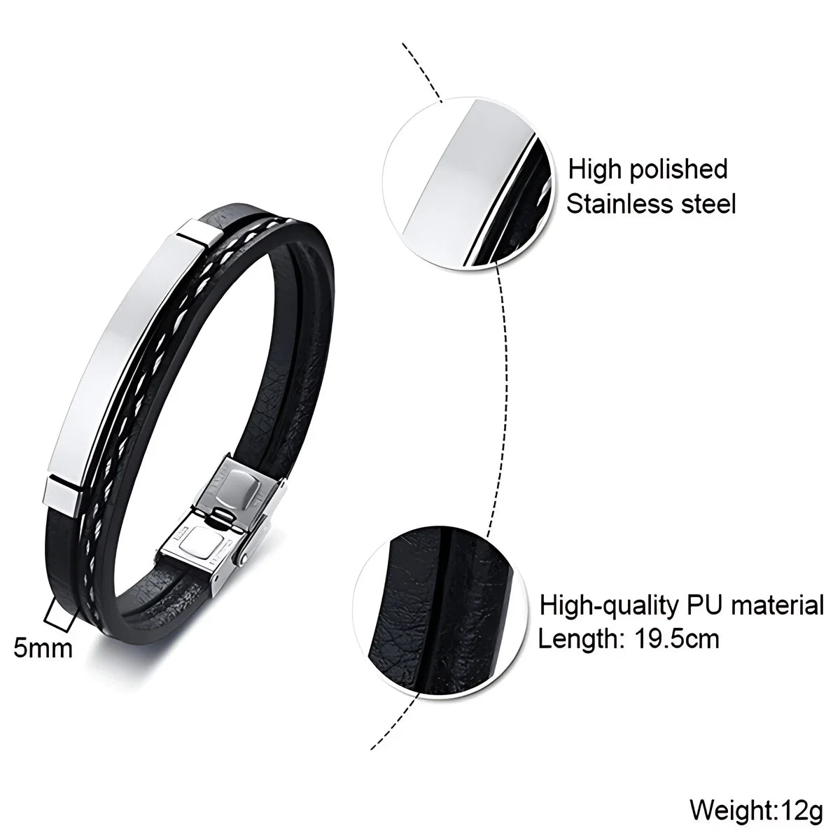 Trendy Unisex Leather Cuff Bracelet For Men Women Adjustable Wristband Handmade Bangle Stylish Gift For Daily Outfit