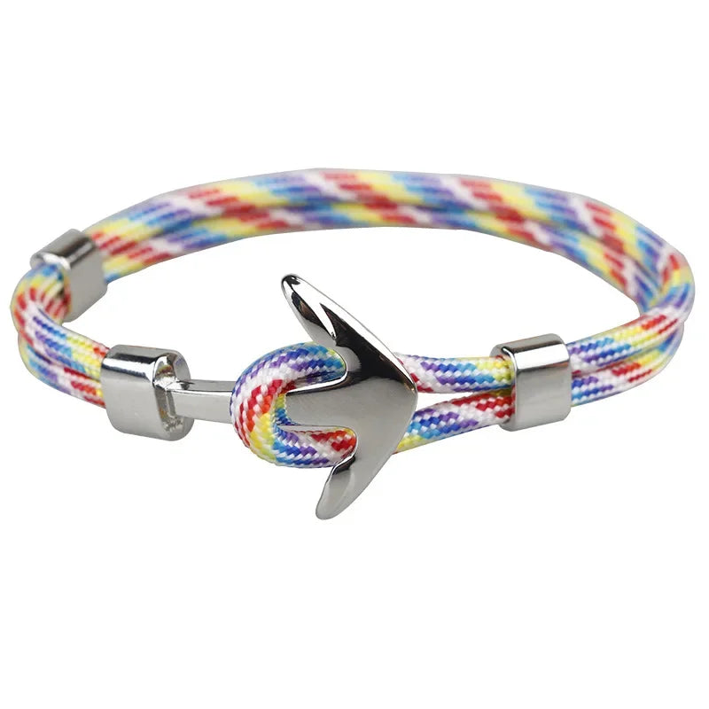 Man's Bracelets Luxury Designer Alloy Bangles Simple Jewlery Men Accessories Anchor Bracelet Male Wristband Chain Wrist Band
