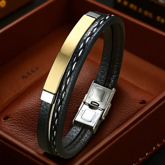 Trendy Unisex Leather Cuff Bracelet For Men Women Adjustable Wristband Handmade Bangle Stylish Gift For Daily Outfit